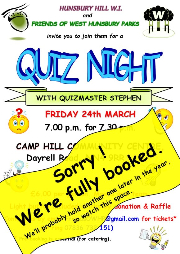 Quiz Night Full Booked